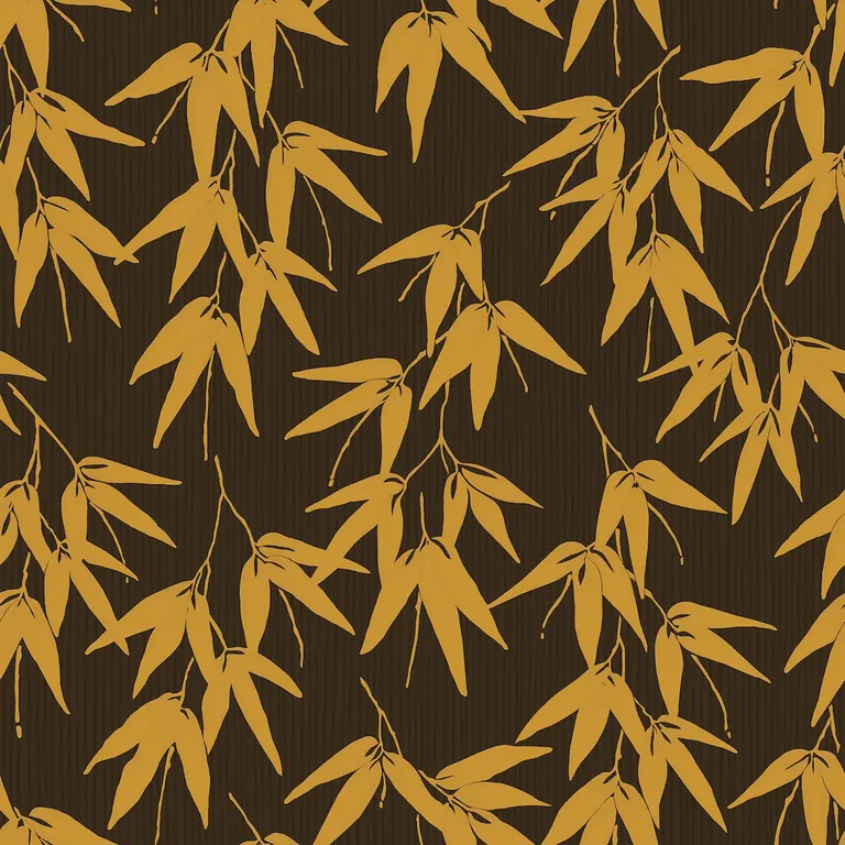 Schumacher BAMBOO GARDEN wallpaper, color BROWN AND GOLD, SKU 6469