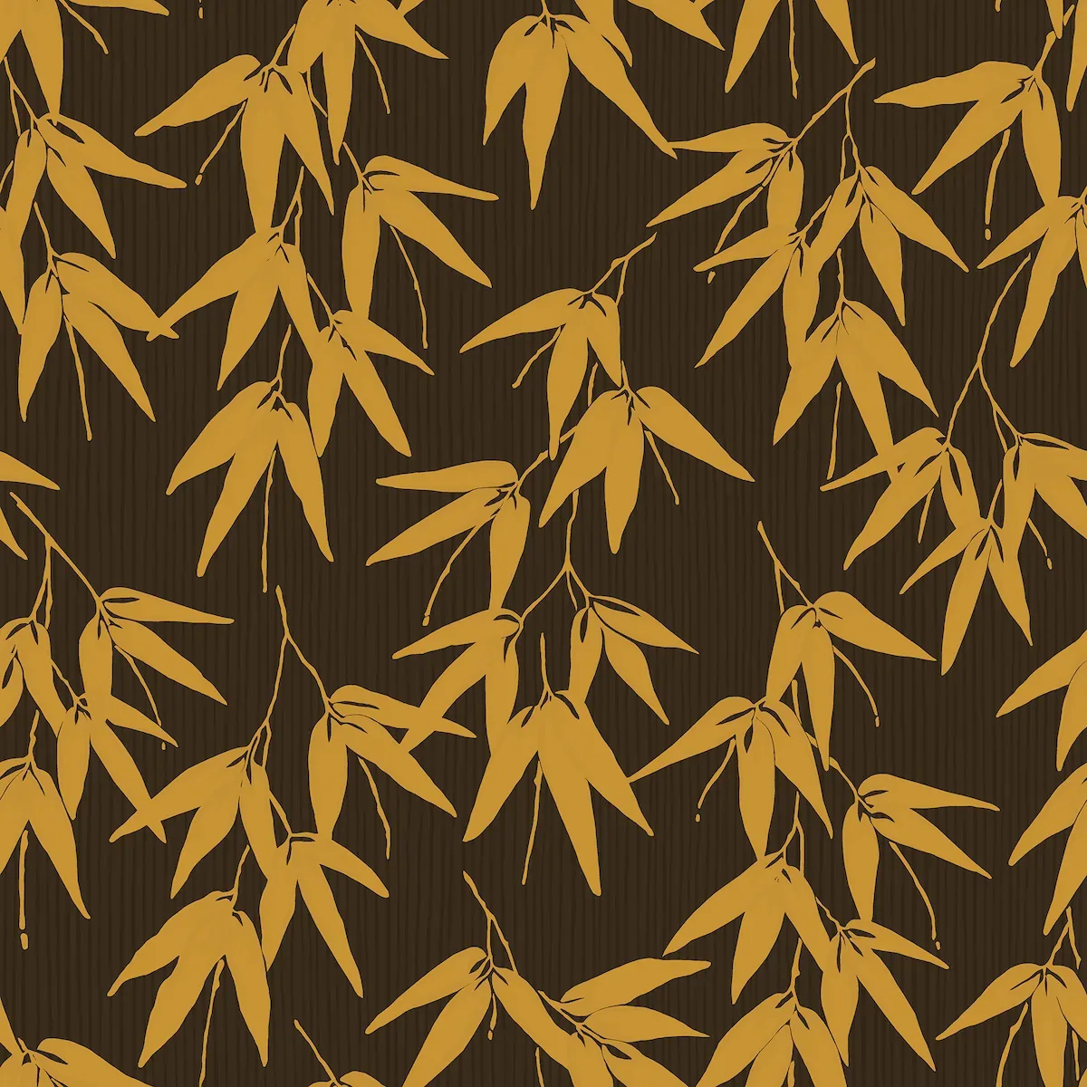 BAMBOO GARDEN BROWN AND GOLD Schumacher Wallpaper wallpaper - SKU 6469
