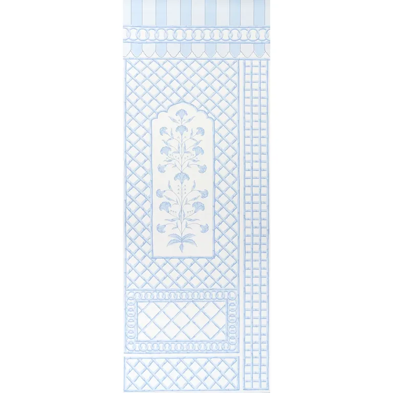 Schumacher BAMBOO TRELLIS PANEL A wallpaper, color BLUE, SKU 5014391