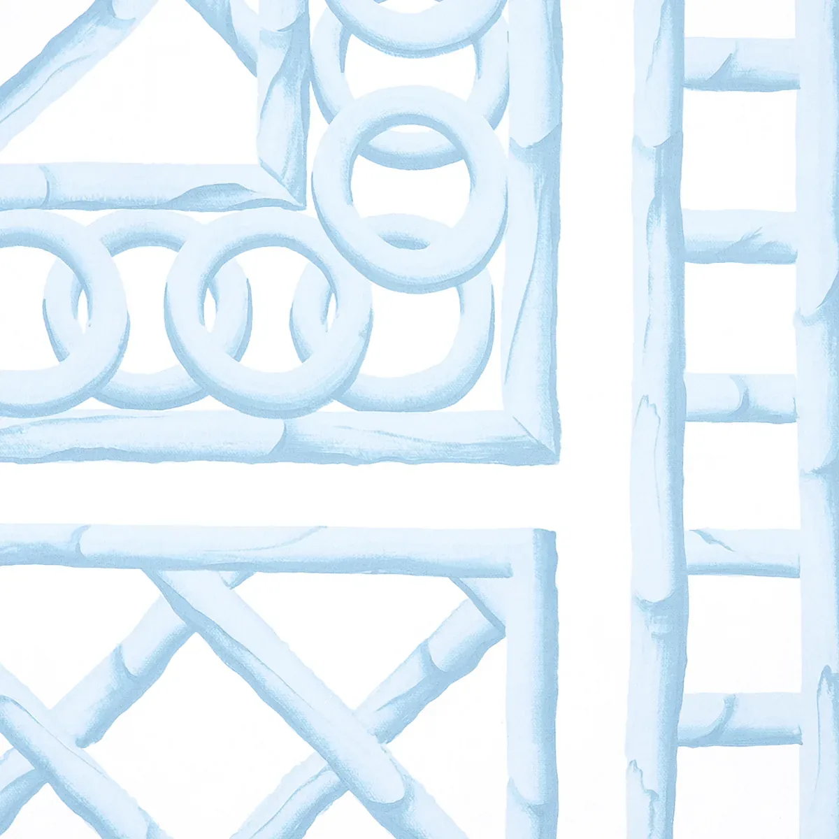 BAMBOO TRELLIS PANEL A BLUE Schumacher Wallpaper wallpaper - SKU 5014391