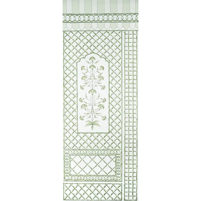 Schumacher BAMBOO TRELLIS PANEL A wallpaper, color GREEN, SKU 5014390