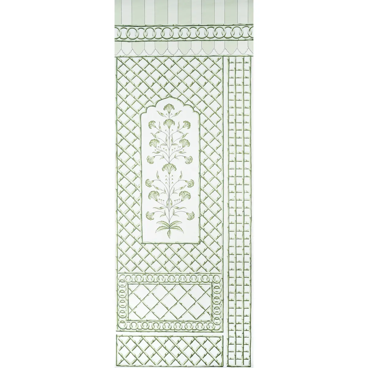 BAMBOO TRELLIS PANEL A GREEN Schumacher Wallpaper wallpaper - SKU 5014390