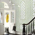 BAMBOO TRELLIS PANEL A GREEN Schumacher Wallpaper wallpaper - SKU 5014390
