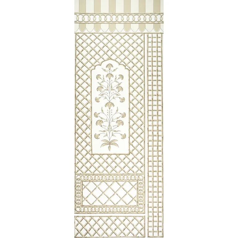 Schumacher BAMBOO TRELLIS PANEL A wallpaper, color NEUTRAL, SKU 5014392