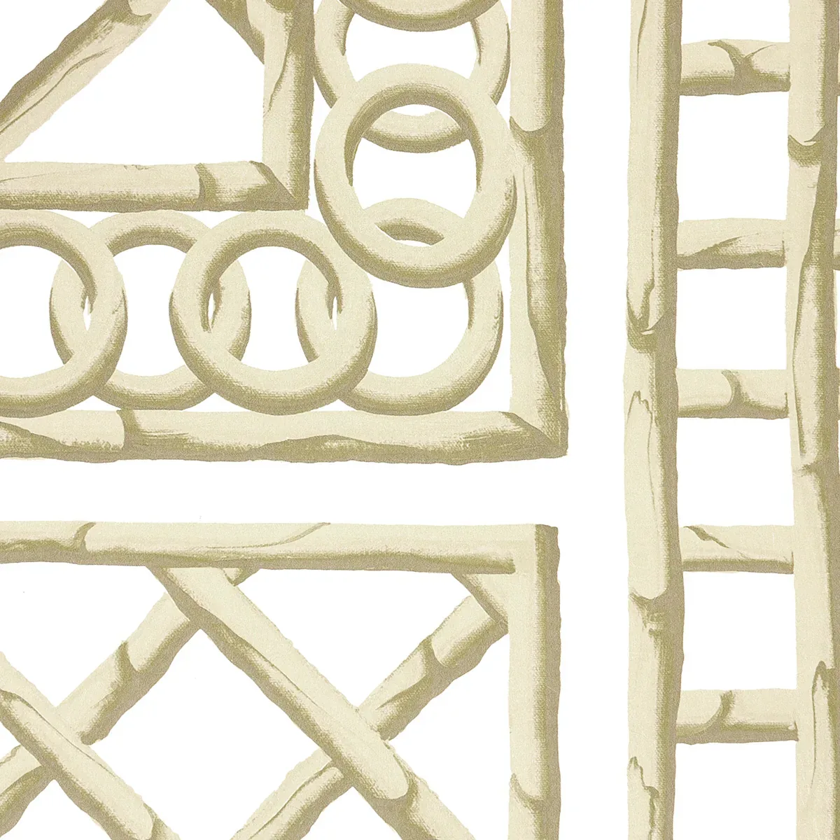 BAMBOO TRELLIS PANEL A NEUTRAL Schumacher Wallpaper wallpaper - SKU 5014392