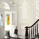 BAMBOO TRELLIS PANEL A NEUTRAL Schumacher Wallpaper wallpaper - SKU 5014392