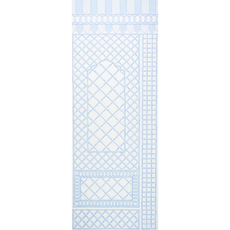 Schumacher BAMBOO TRELLIS PANEL B wallpaper, color BLUE, SKU 5014401