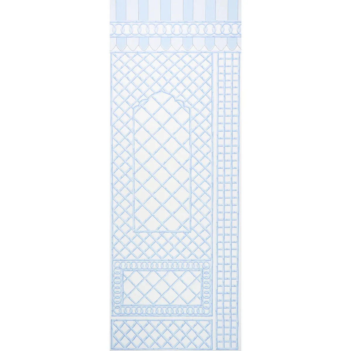BAMBOO TRELLIS PANEL B BLUE Schumacher Wallpaper wallpaper - SKU 5014401
