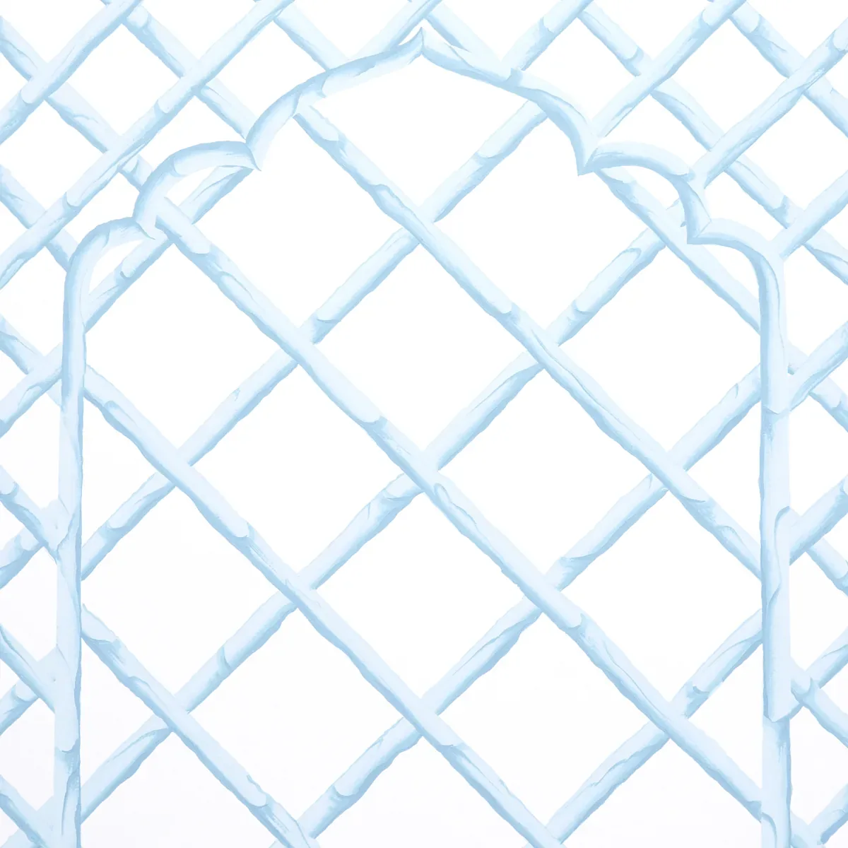 BAMBOO TRELLIS PANEL B - BLUE Schumacher Wallpaper | Wallpap BAMBOO TRELLIS PANEL B BLUE Schumacher Wallpaper wallpaper - SKU 5014401
