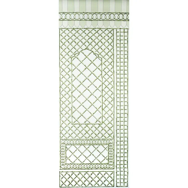 Schumacher BAMBOO TRELLIS PANEL B wallpaper, color GREEN, SKU 5014400