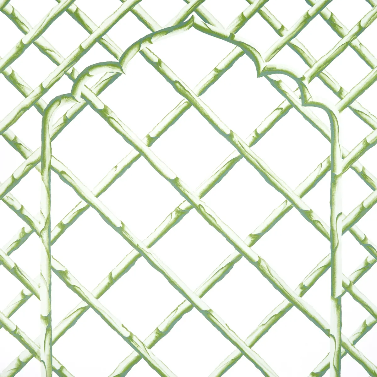 BAMBOO TRELLIS PANEL B - GREEN Schumacher Wallpaper | Wallpa BAMBOO TRELLIS PANEL B GREEN Schumacher Wallpaper wallpaper - SKU 5014400