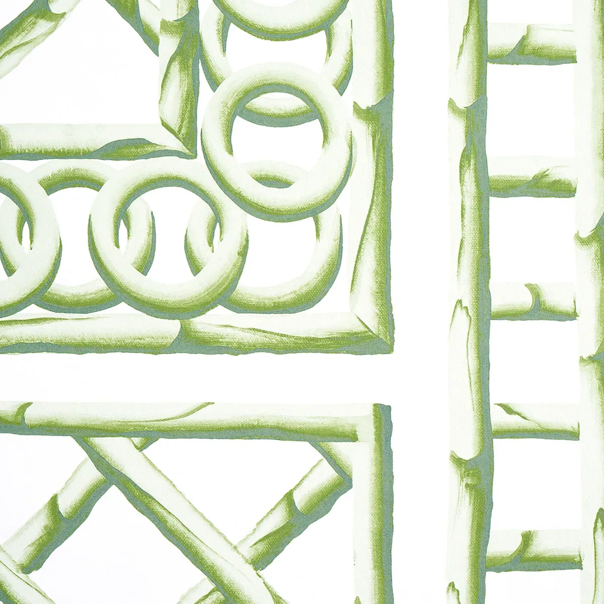 BAMBOO TRELLIS PANEL B - GREEN Schumacher Wallpaper | Wallpa BAMBOO TRELLIS PANEL B GREEN Schumacher Wallpaper wallpaper - SKU 5014400