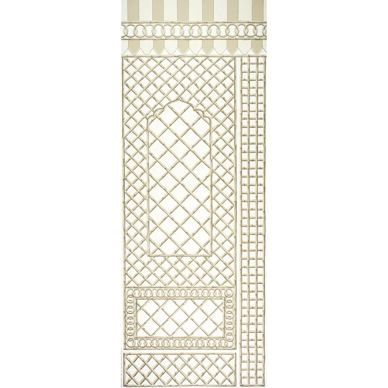 Schumacher BAMBOO TRELLIS PANEL B wallpaper, color NEUTRAL, SKU 5014402