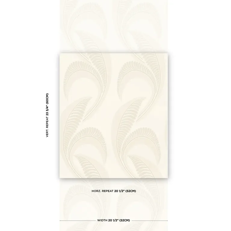 Schumacher BANANA LEAF wallpaper, color IVORY, SKU 5014981