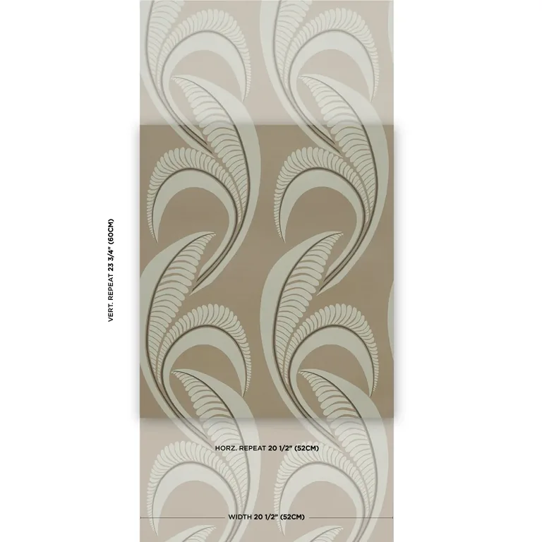 Schumacher BANANA LEAF wallpaper, color TOBACCO, SKU 5014980