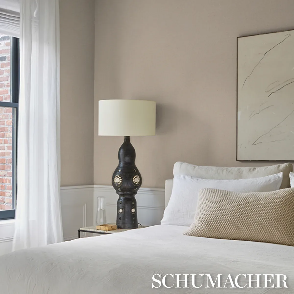 BANBRIDGE LINEN VINYL SAND Schumacher Wallpaper wallpaper - SKU 5017492