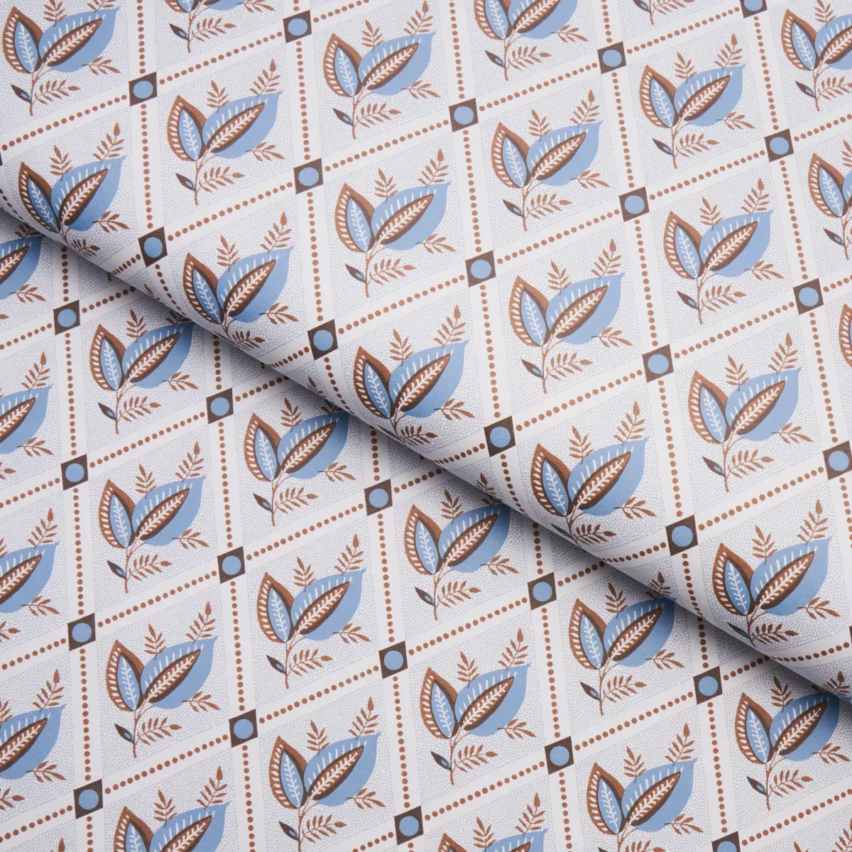 BASILE TRELLIS - DELFT & SEPIA Schumacher Wallpaper | Wallpa BASILE TRELLIS DELFT & SEPIA Schumacher Wallpaper wallpaper - SKU 5014232