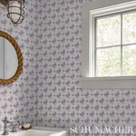 BASILE TRELLIS - DELFT & SEPIA Schumacher Wallpaper | Wallpa BASILE TRELLIS DELFT & SEPIA Schumacher Wallpaper wallpaper - SKU 5014232