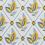 BASILE TRELLIS - YELLOW & BLUE Schumacher Wallpaper | Wallpa BASILE TRELLIS YELLOW & BLUE Schumacher Wallpaper wallpaper - SKU 5014230
