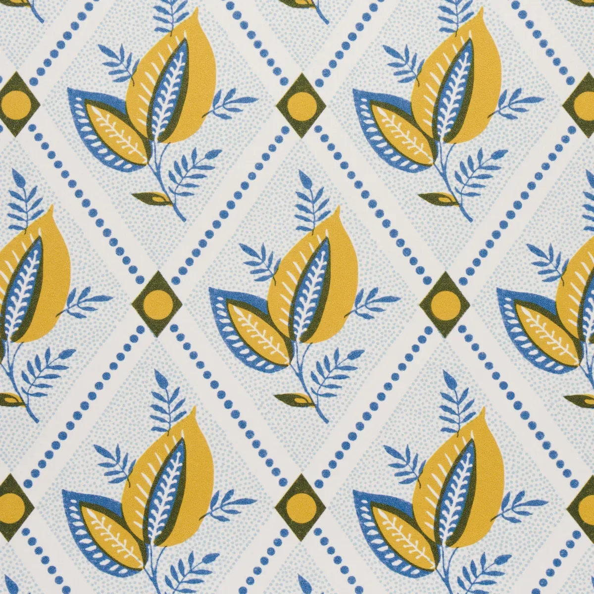 BASILE TRELLIS - YELLOW & BLUE Schumacher Wallpaper | Wallpa BASILE TRELLIS YELLOW & BLUE Schumacher Wallpaper wallpaper - SKU 5014230