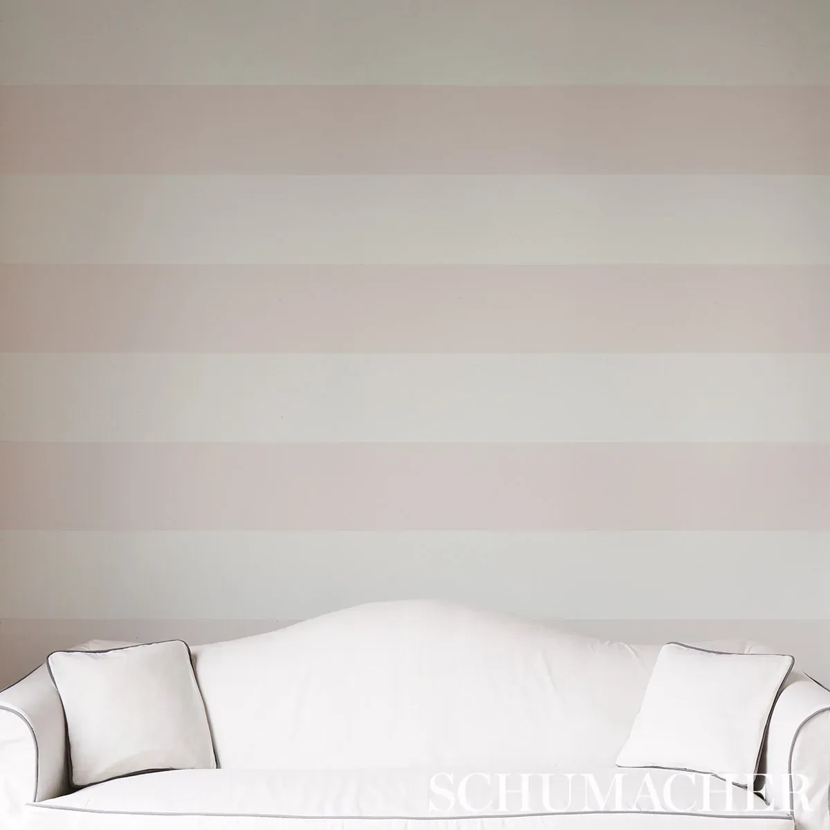 BAXTER STRIPE BLUSH Schumacher Wallpaper wallpaper - SKU 5008524