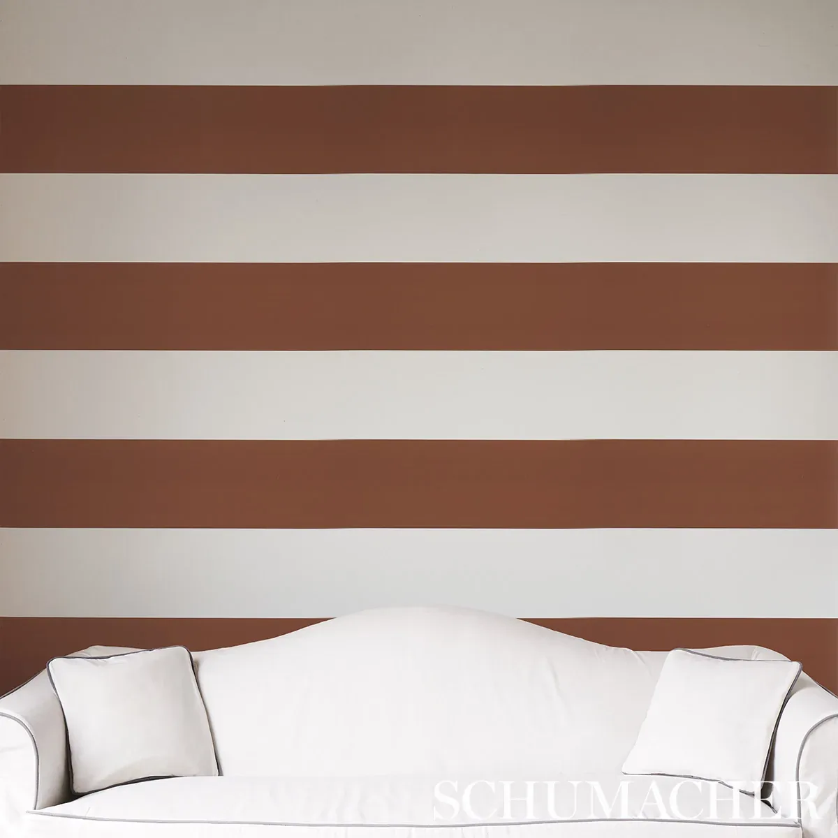 BAXTER STRIPE BROWN Schumacher Wallpaper wallpaper - SKU 5008527