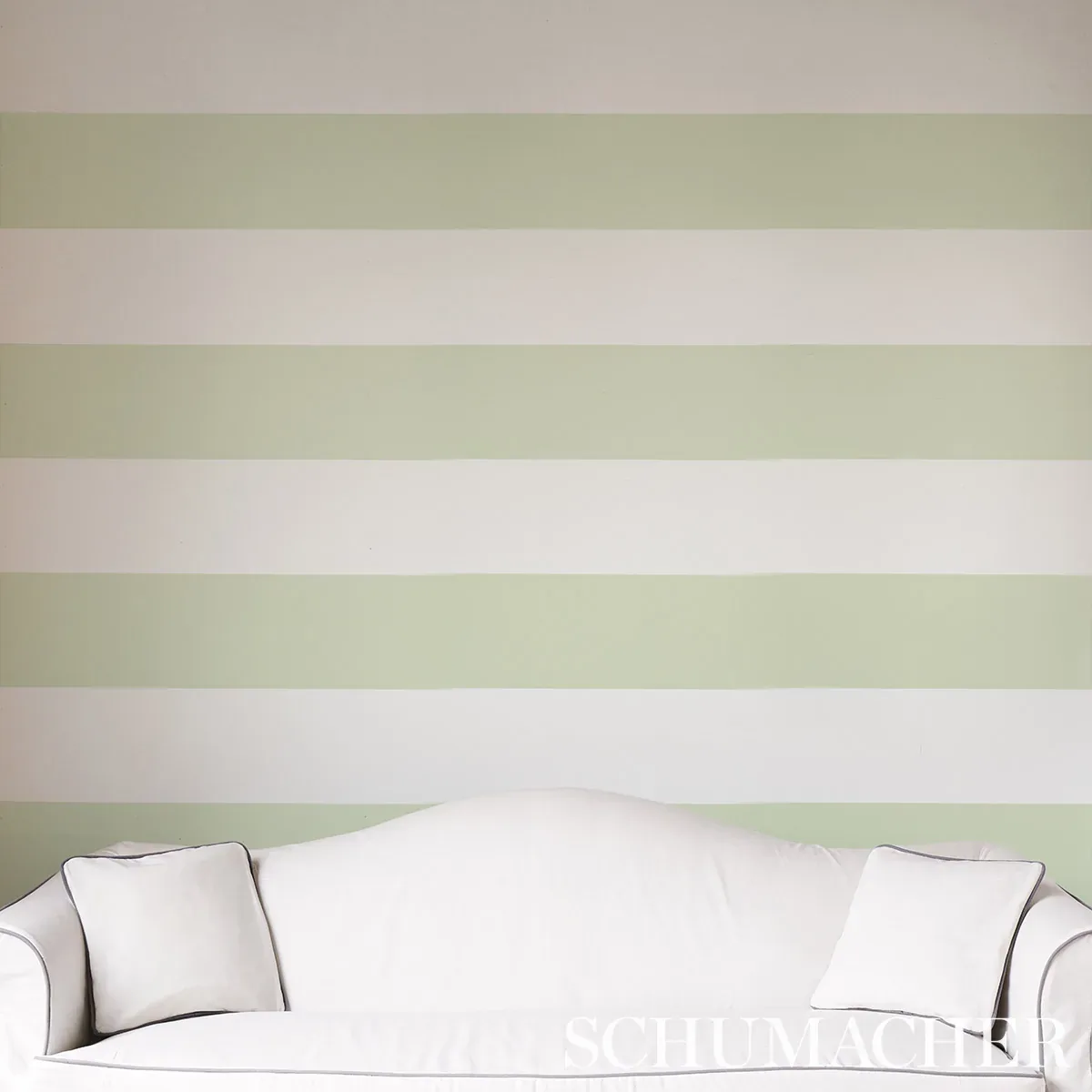 BAXTER STRIPE GREEN Schumacher Wallpaper wallpaper - SKU 5008525