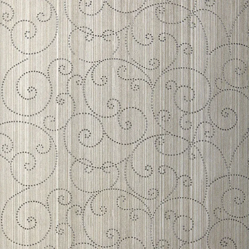 BEADED SCROLL PEWTER Schumacher Wallpaper wallpaper - SKU 5005721