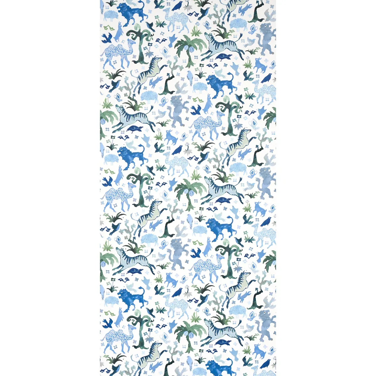 BEASTS BLUE AND GREEN Schumacher Wallpaper wallpaper - SKU 5013531