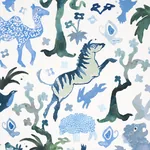 BEASTS BLUE AND GREEN Schumacher Wallpaper wallpaper - SKU 5013531