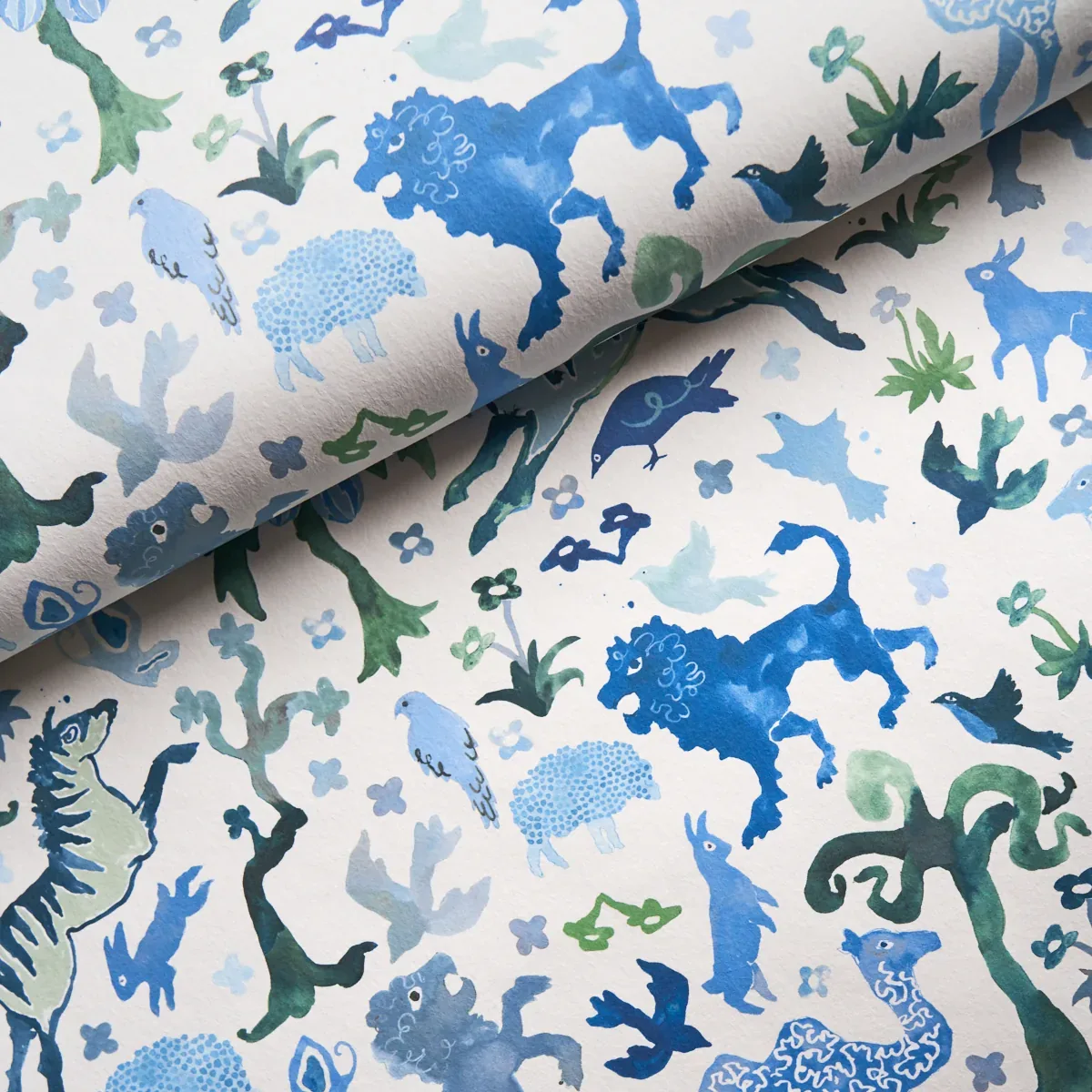 BEASTS BLUE AND GREEN Schumacher Wallpaper wallpaper - SKU 5013531