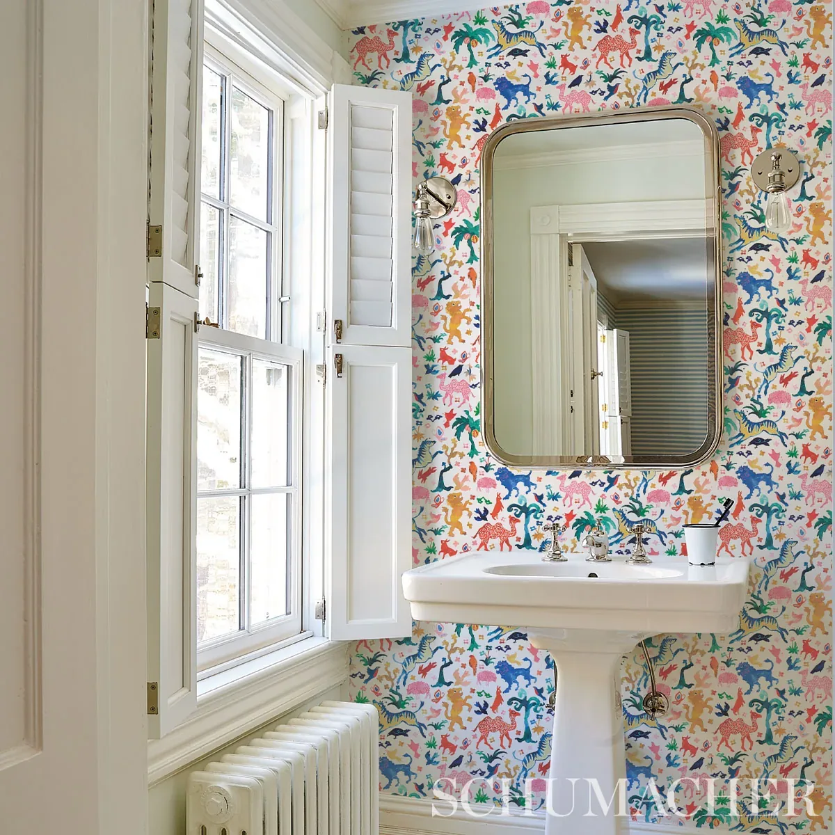 BEASTS MULTI ON IVORY Schumacher Wallpaper wallpaper - SKU 5013530