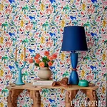 BEASTS MULTI ON IVORY Schumacher Wallpaper wallpaper - SKU 5013530