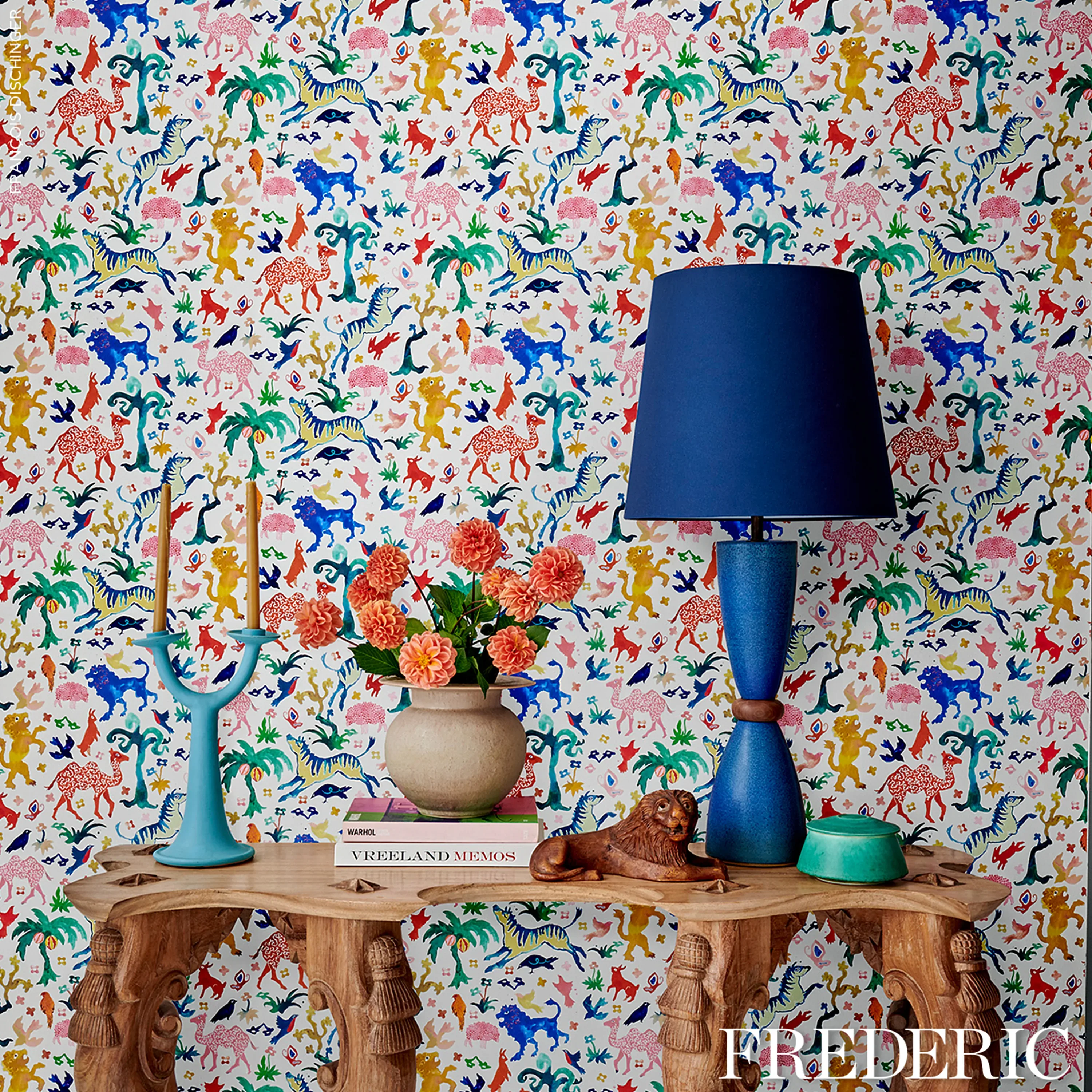 BEASTS MULTI ON IVORY Schumacher Wallpaper wallpaper - SKU 5013530