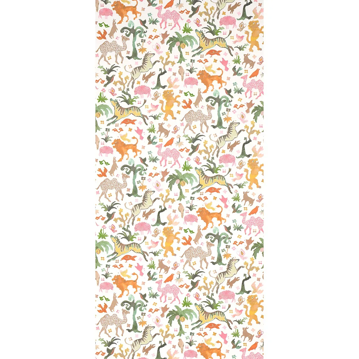 BEASTS PINK AND GOLD Schumacher Wallpaper wallpaper - SKU 5013532