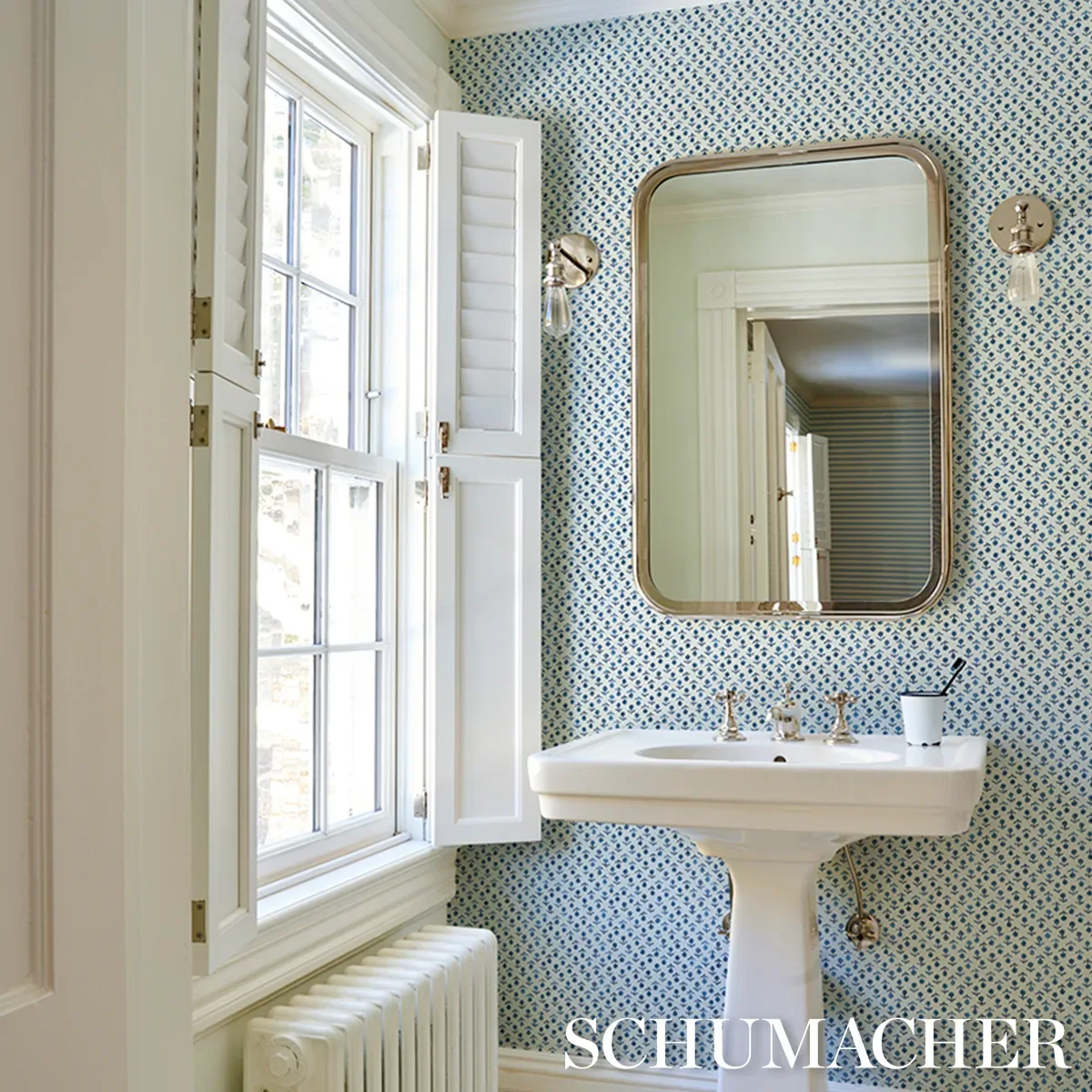 BEATRIZ INDIGO Schumacher Wallpaper wallpaper - SKU 5011941