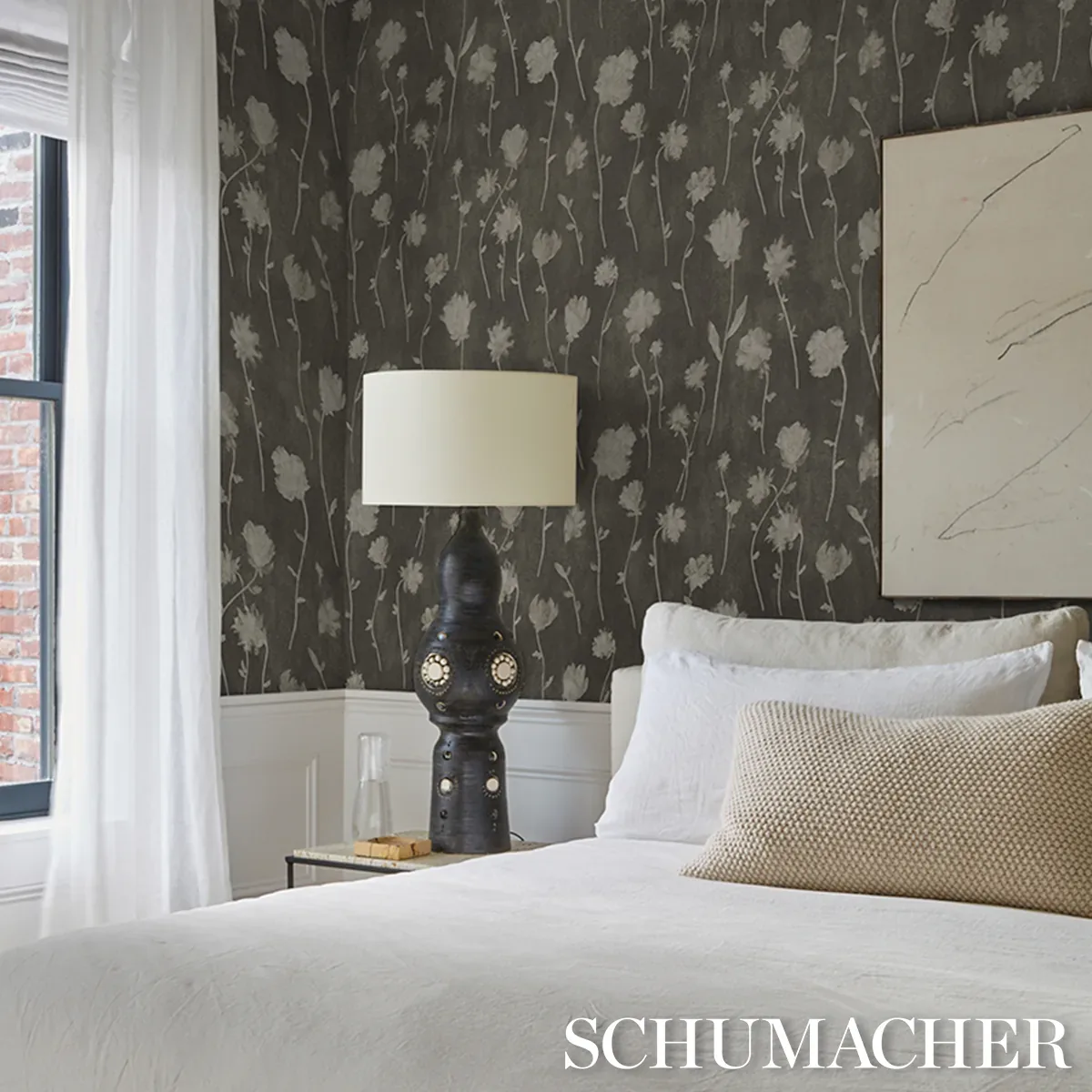 BEFORE MIDNIGHT CHARCOAL Schumacher Wallpaper wallpaper - SKU 5017360
