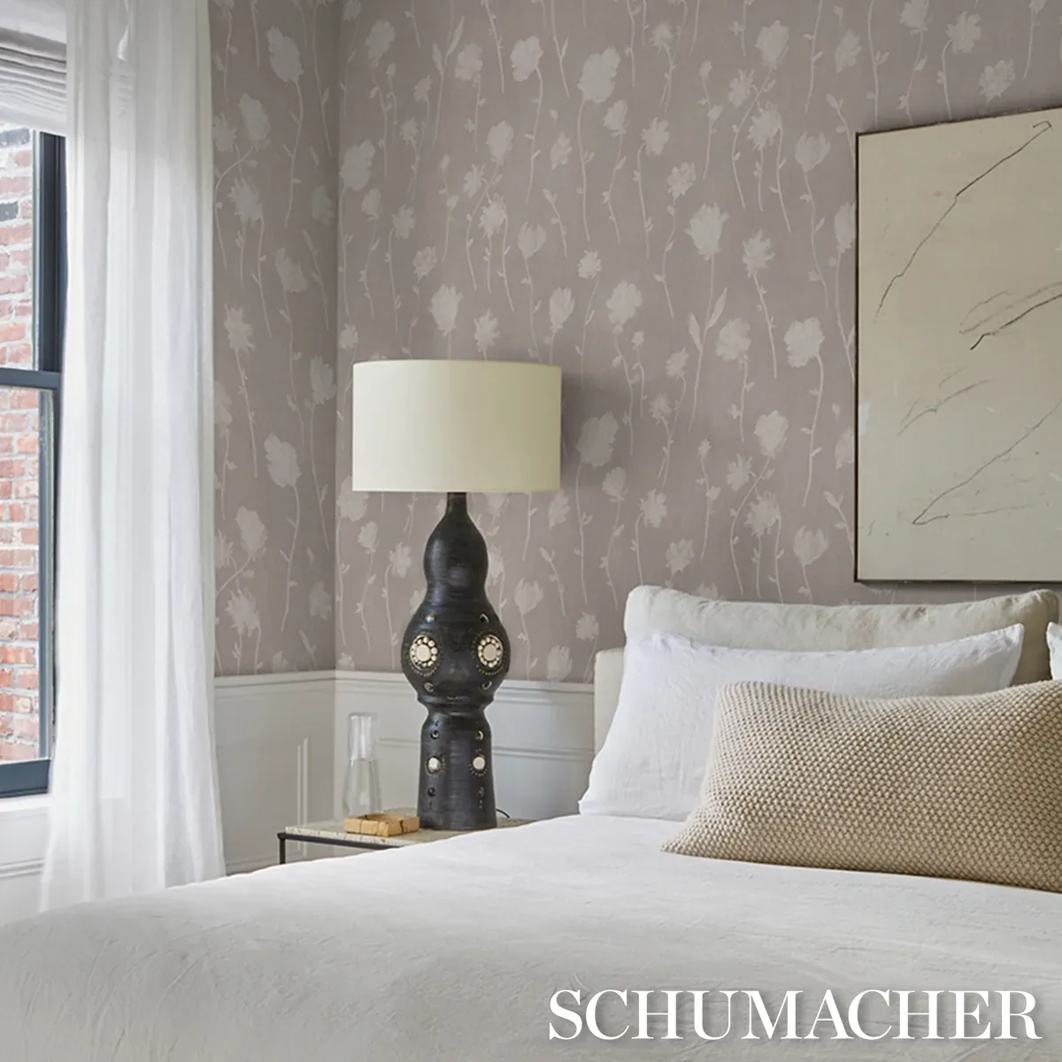 BEFORE MIDNIGHT LIGHT BEIGE Schumacher Wallpaper wallpaper - SKU 5017362