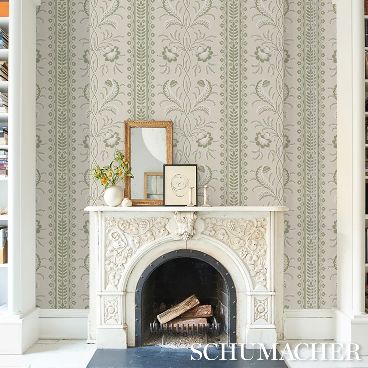 BELL FLOWERS GREEN Schumacher Wallpaper wallpaper - SKU 5016491