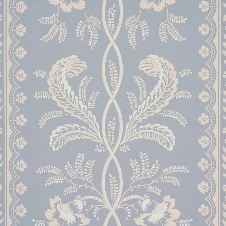 Schumacher BELL FLOWERS wallpaper, color LIGHT BLUE, SKU 5016490