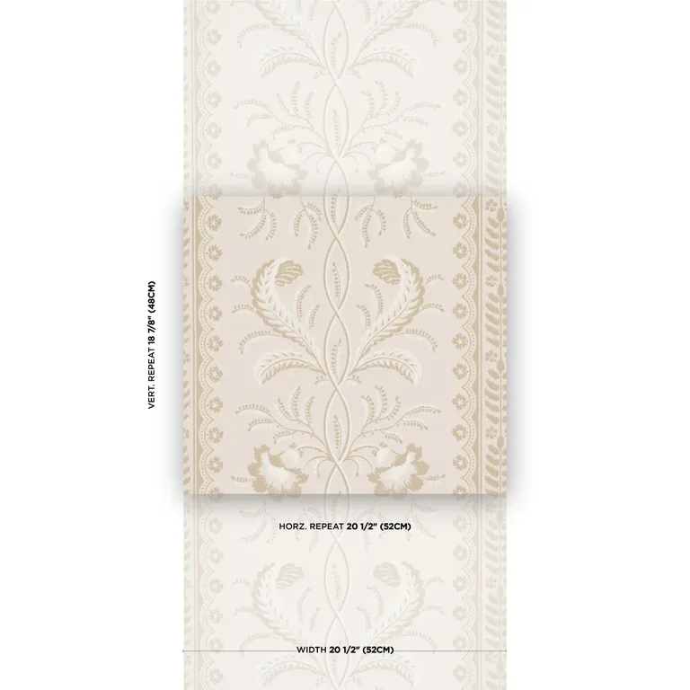 Schumacher BELL FLOWERS wallpaper, color NEUTRAL, SKU 5016492