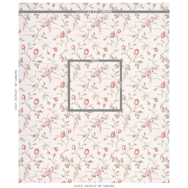 BELUZE BLUSH Schumacher Wallpaper wallpaper - SKU 5011981