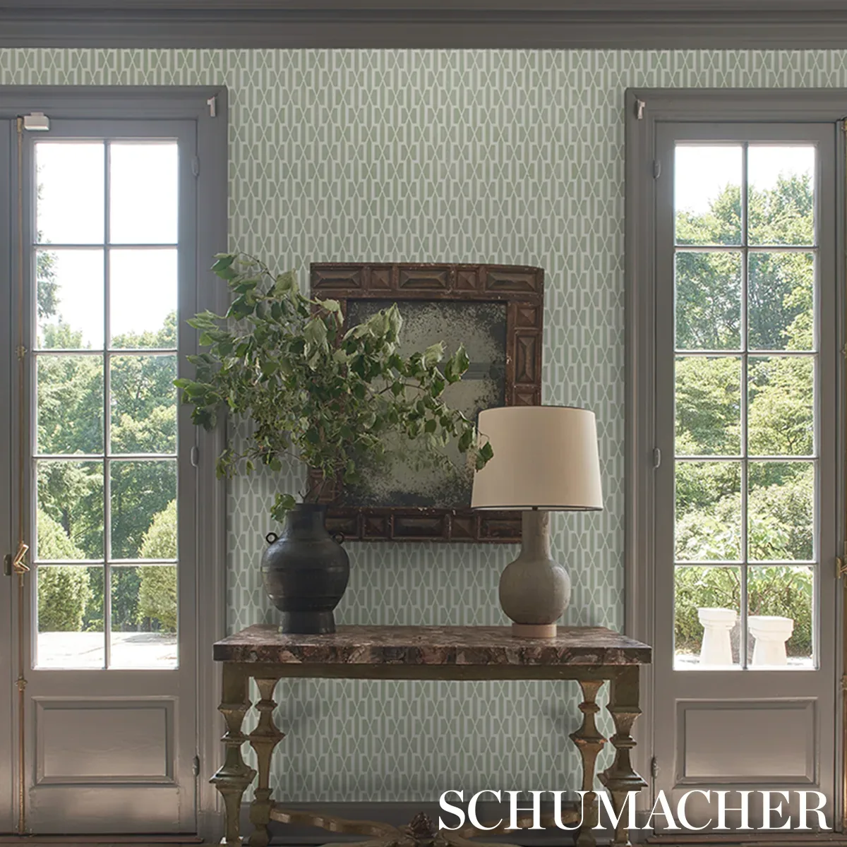 BELVEDERE CELADON Schumacher Wallpaper wallpaper - SKU 5015911