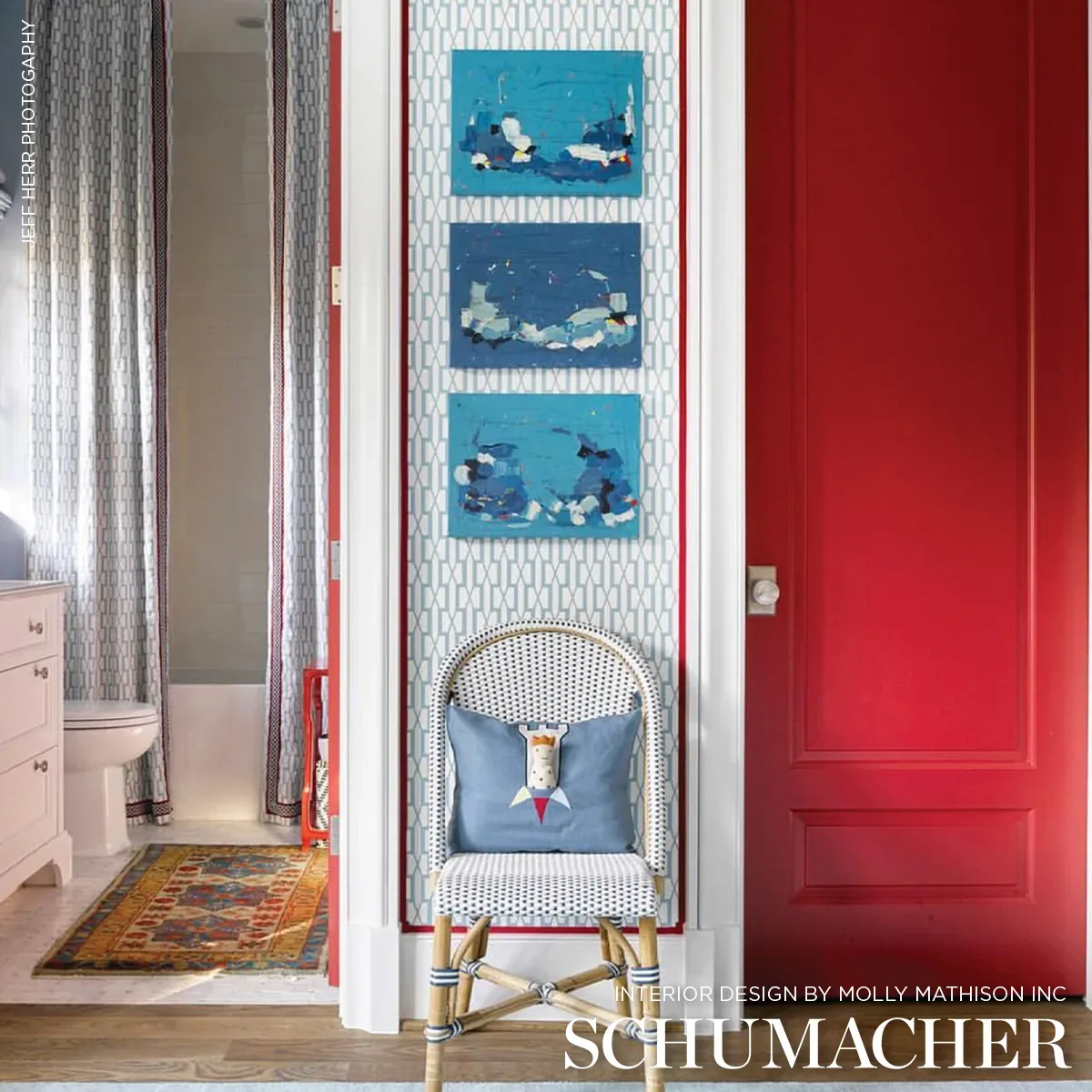 BELVEDERE ORPINGTON BLUE Schumacher Wallpaper wallpaper - SKU 5007994