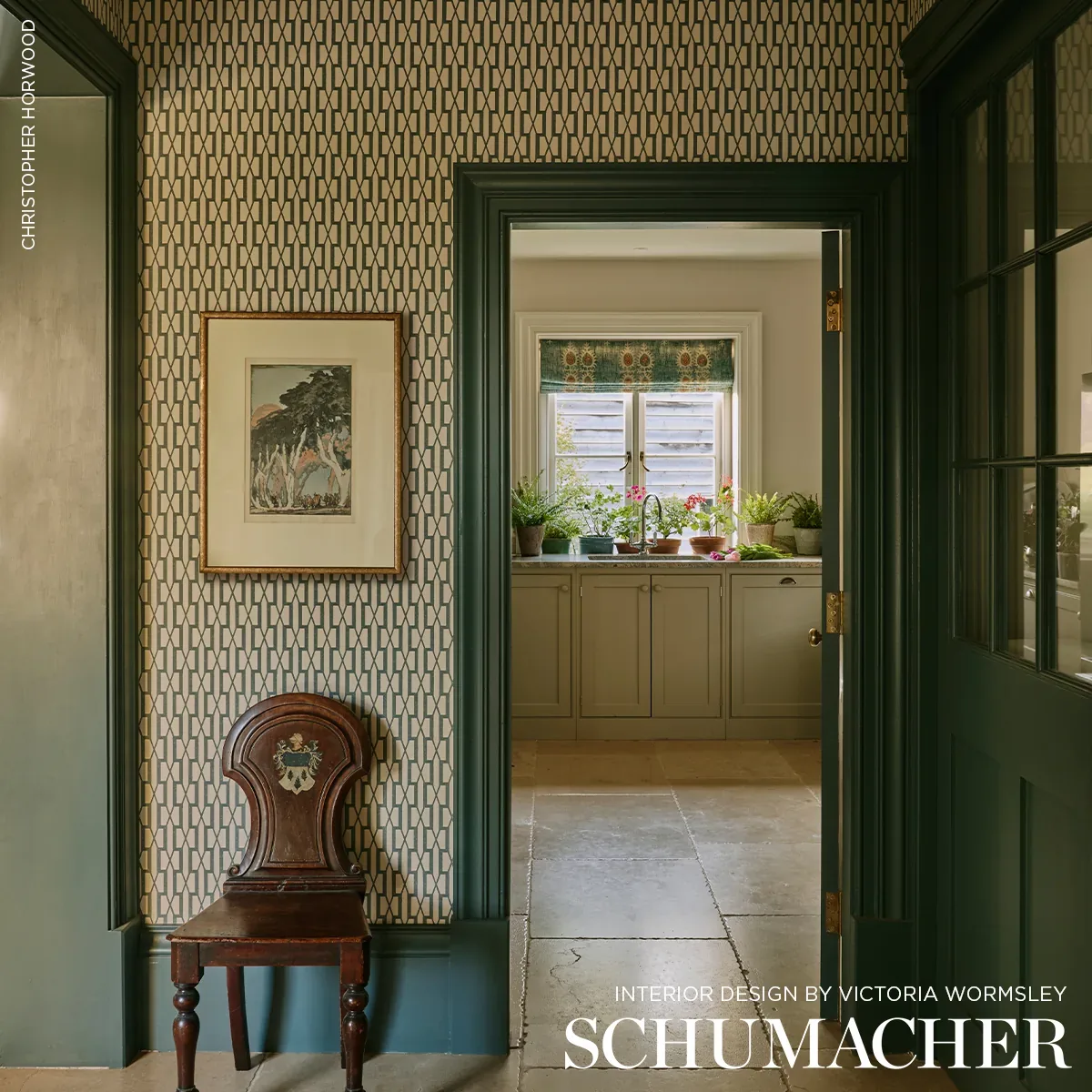 BELVEDERE PEACOCK BLUE Schumacher Wallpaper wallpaper - SKU 5007995