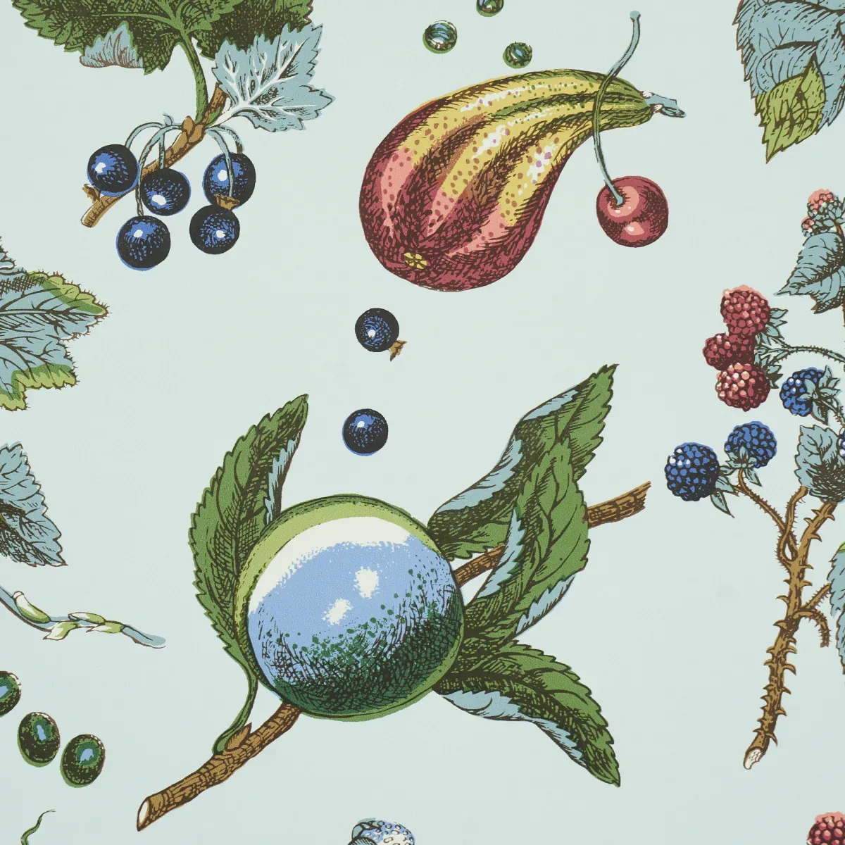 BERRY GROVE - SKY Schumacher Wallpaper | Wallpaper Twins BERRY GROVE SKY Schumacher Wallpaper wallpaper - SKU 5015651