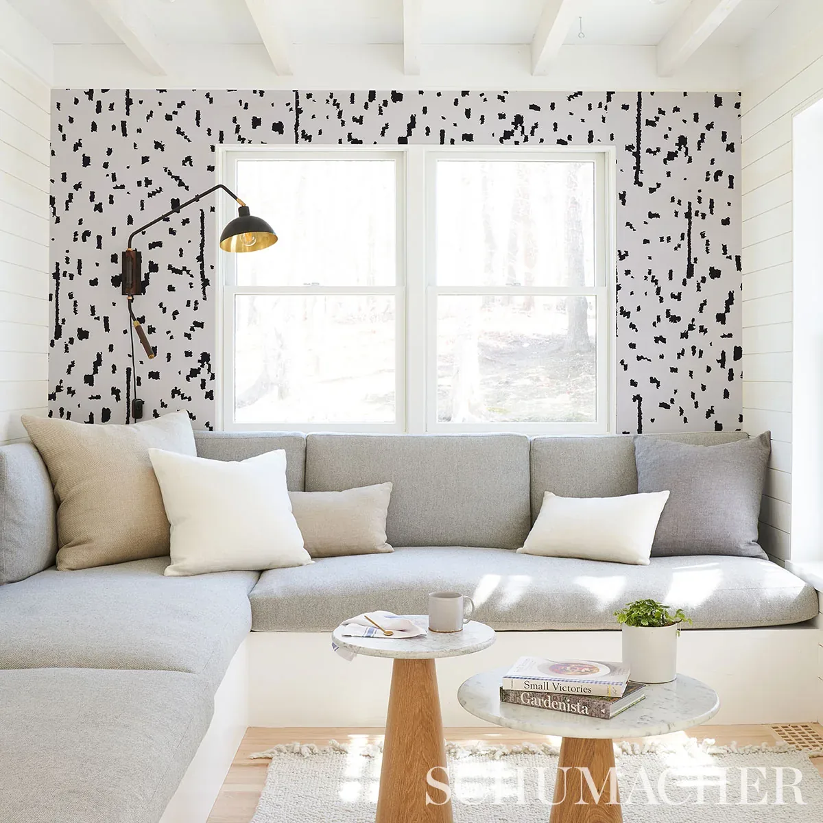 Bespotted - BLACK Schumacher Wallpaper | Wallpaper Twins Bespotted BLACK Schumacher Wallpaper wallpaper - SKU 5013911