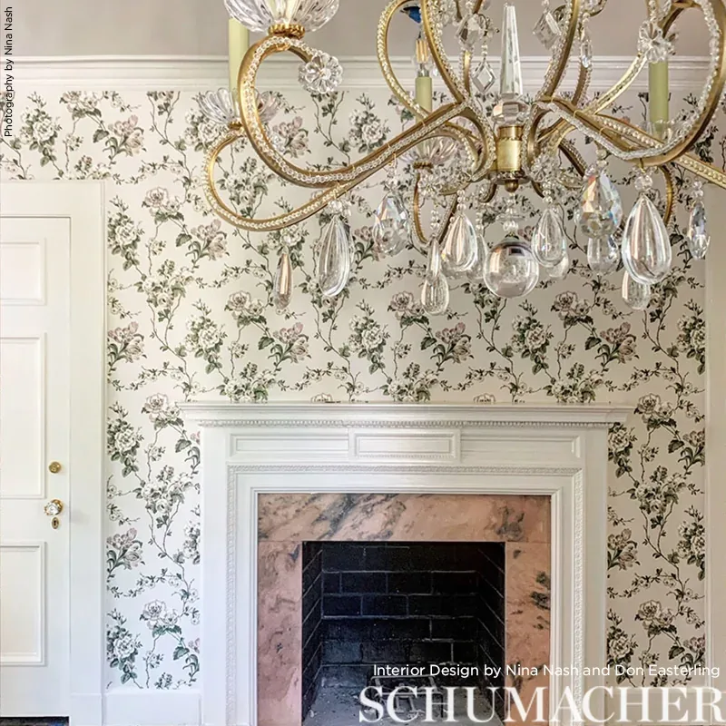BETTY - CHARCOAL Schumacher Wallpaper | Wallpaper Twins BETTY CHARCOAL Schumacher Wallpaper wallpaper - SKU 5009871