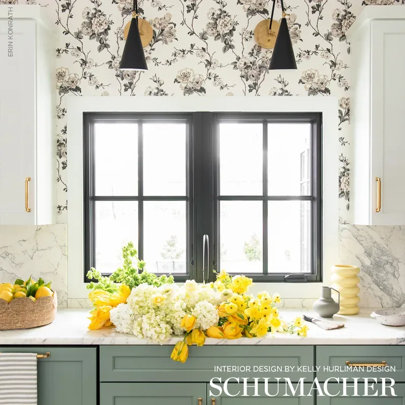 BETTY - CHARCOAL Schumacher Wallpaper | Wallpaper Twins BETTY CHARCOAL Schumacher Wallpaper wallpaper - SKU 5009871
