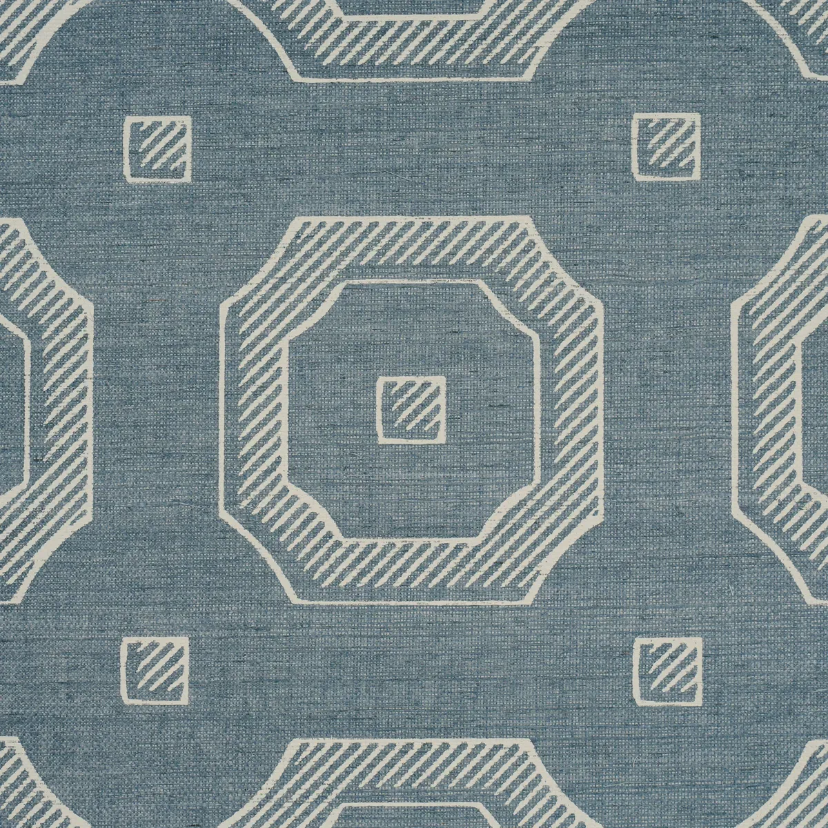 BEVELED FRAME SISAL DENIM Schumacher Wallpaper wallpaper - SKU 5016730